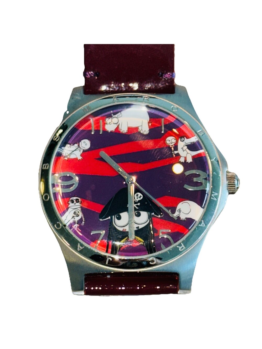 Vintage Y2K MARC BY MARC JACOBS Miss Marc Pirate Watch Red Patent Leather Band
